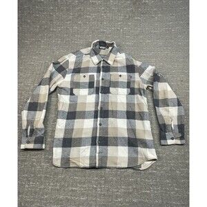 Men’s Vans XL Flannel Long Sleeve Shirt Brown Black Plaid Off The Wall
